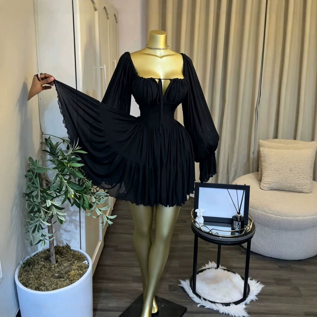 Elegant Vacation Mesh Tulle High Waist Dress