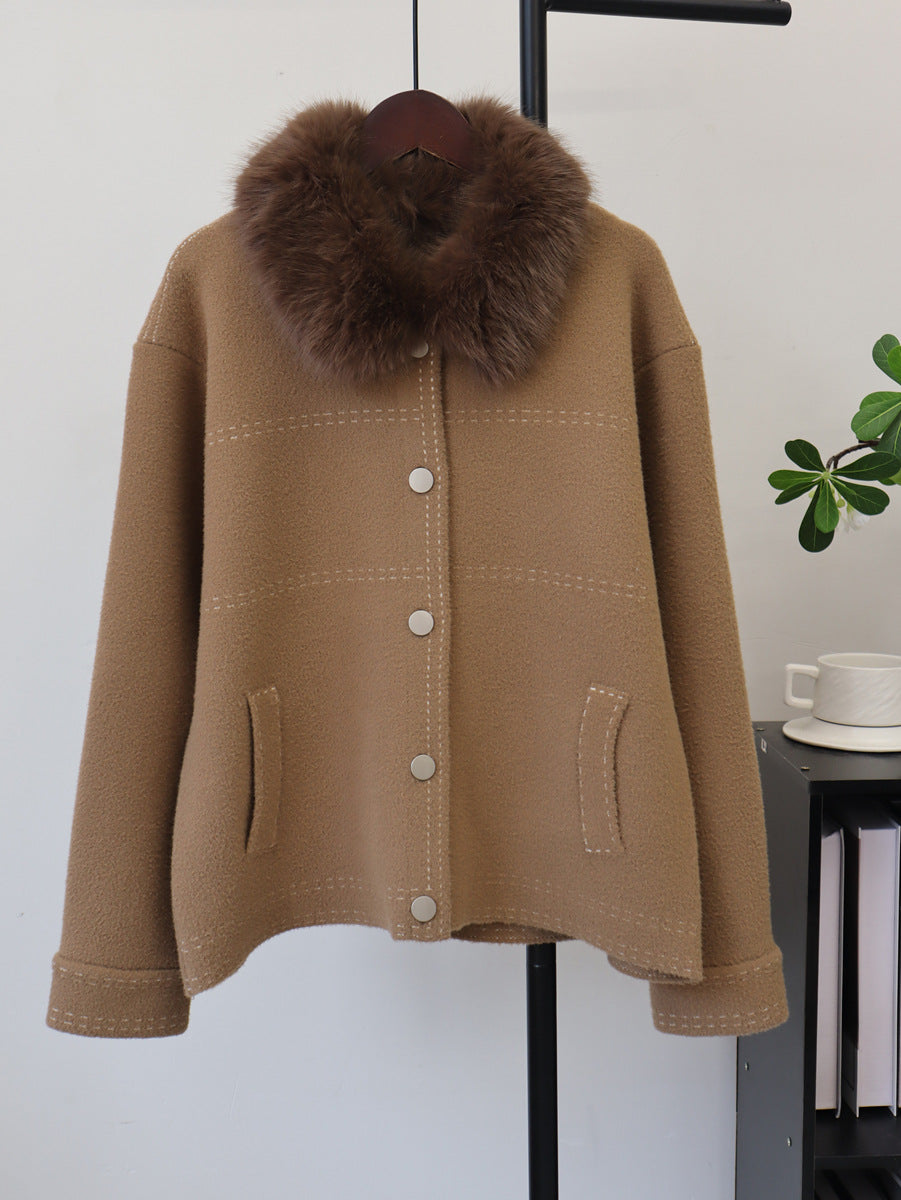 Loose collar long sleeved sweater