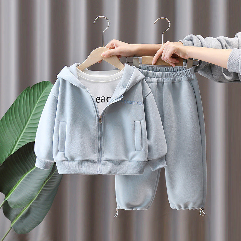 Kids Two-Piece Set Autumn Sport Style Girls Boys Cardigan Outfit