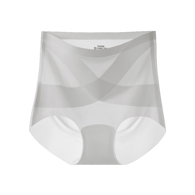 Seamless Ice Silk High Waist Tummy Control Shapewear Briefs for Women with  Cotton Gusset