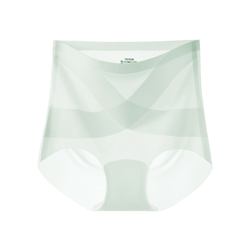 Seamless Ice Silk High Waist Tummy Control Shapewear Briefs for Women with  Cotton Gusset