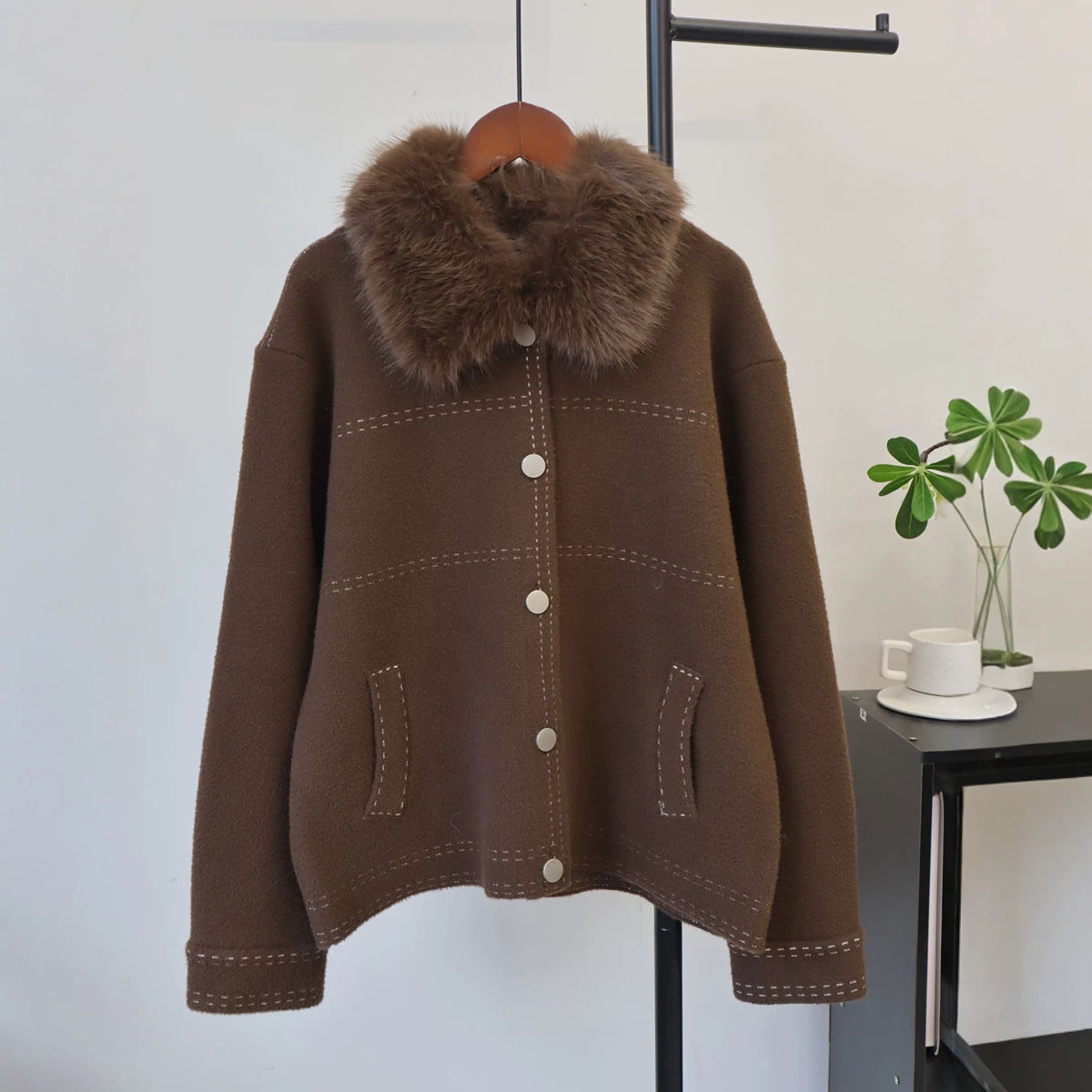 Loose collar long sleeved sweater