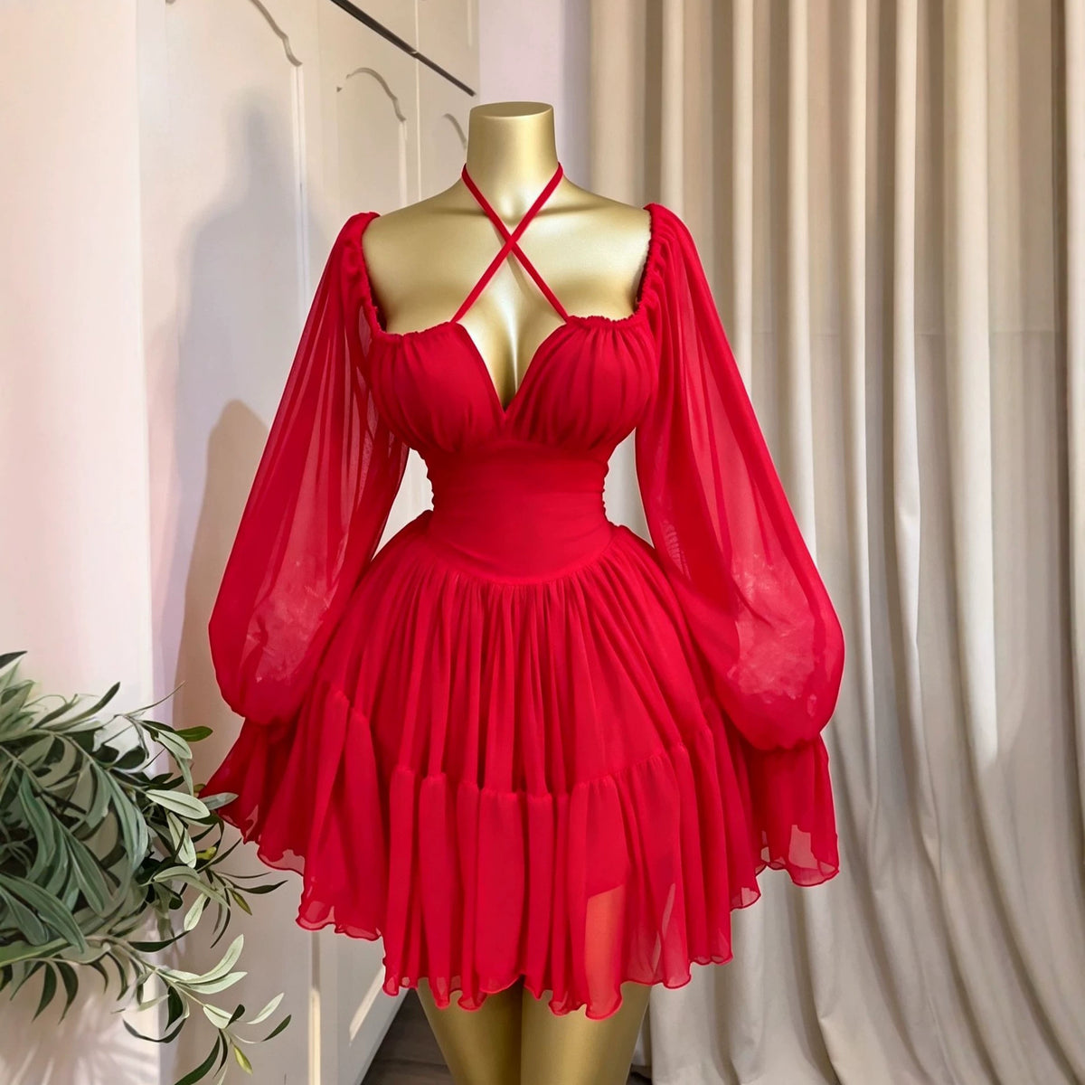 Elegant Vacation Mesh Tulle High Waist Dress