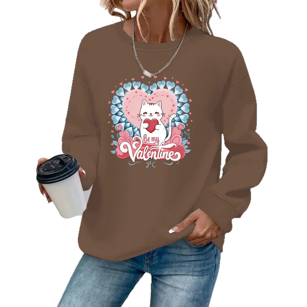 Round neck fleece hoodie