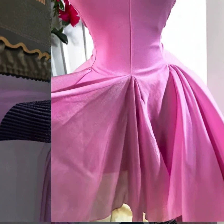 Sweet Vacation Sleeveless Pleated Slimming Short Pink Dress