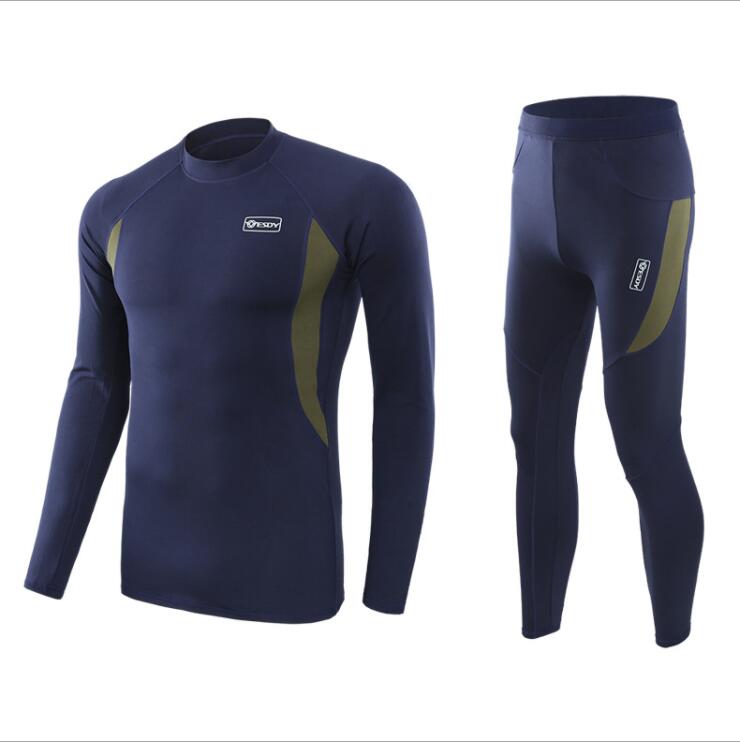 winter Top quality new thermal underwear men underwear sets compression  fleece sweat quick drying thermo underwear men clothing