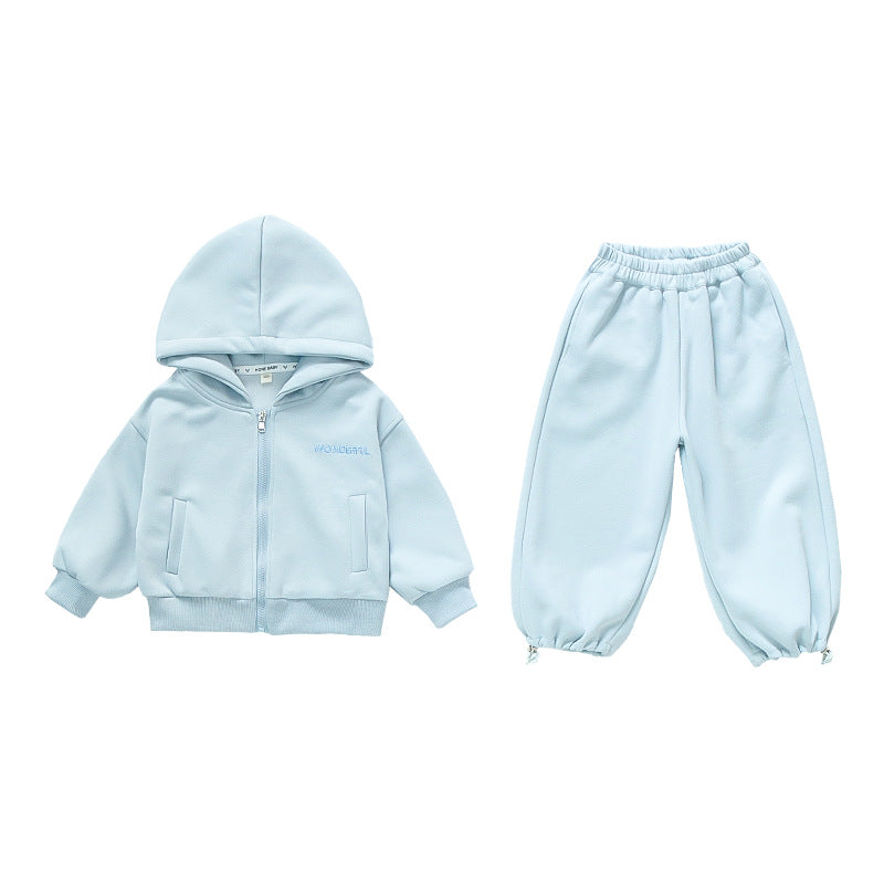 Kids Two-Piece Set Autumn Sport Style Girls Boys Cardigan Outfit