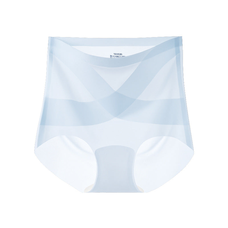 Seamless Ice Silk High Waist Tummy Control Shapewear Briefs for Women with  Cotton Gusset